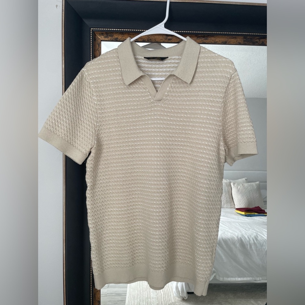 RHONE Johnny Collar Polo - Sandstone - Picture 2 of 4
